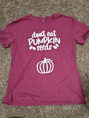 Don't Eat Pumpkin Seeds Graphic Tee - Berry Pink